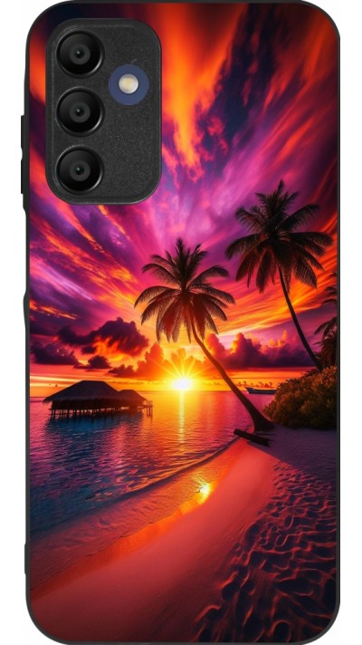 Samsung Galaxy A15 Case Hülle - Silikon schwarz Malediven Abenddämmerung Glückseligkeit