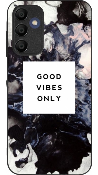 Samsung Galaxy A15 Case Hülle - Silikon schwarz Marble Good Vibes Only