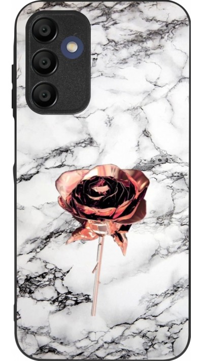 Samsung Galaxy A15 Case Hülle - Silikon schwarz Marble Rose Gold