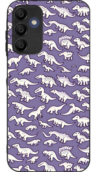 Samsung Galaxy A15 Case Hülle - Silikon schwarz Mini-Dino-Muster violett