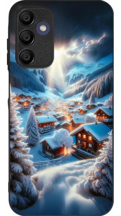 Samsung Galaxy A15 Case Hülle - Silikon schwarz Berg Schnee Licht