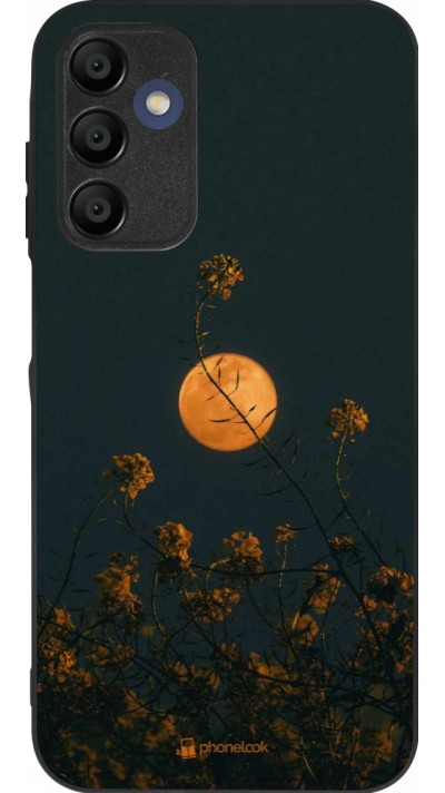 Samsung Galaxy A15 Case Hülle - Silikon schwarz Moon Flowers