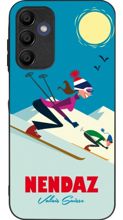 Samsung Galaxy A15 Case Hülle - Silikon schwarz Nendaz Ski Downhill