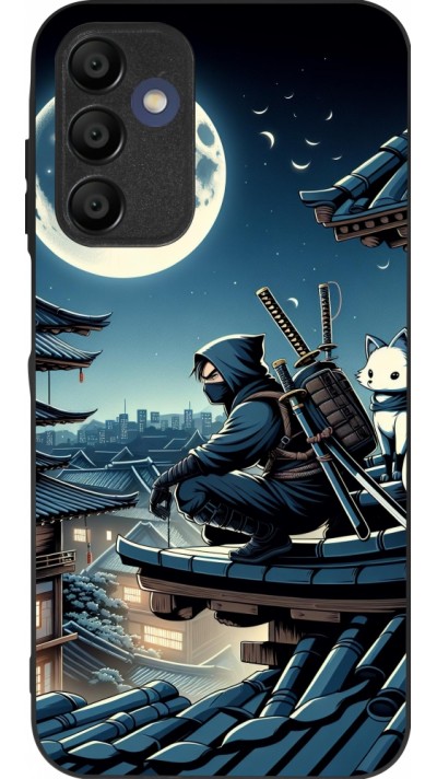 Samsung Galaxy A15 Case Hülle - Silikon schwarz Ninja unter dem Mond