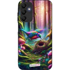 Samsung Galaxy A15 Case Hülle - Silikon schwarz Vogel Nest Wald