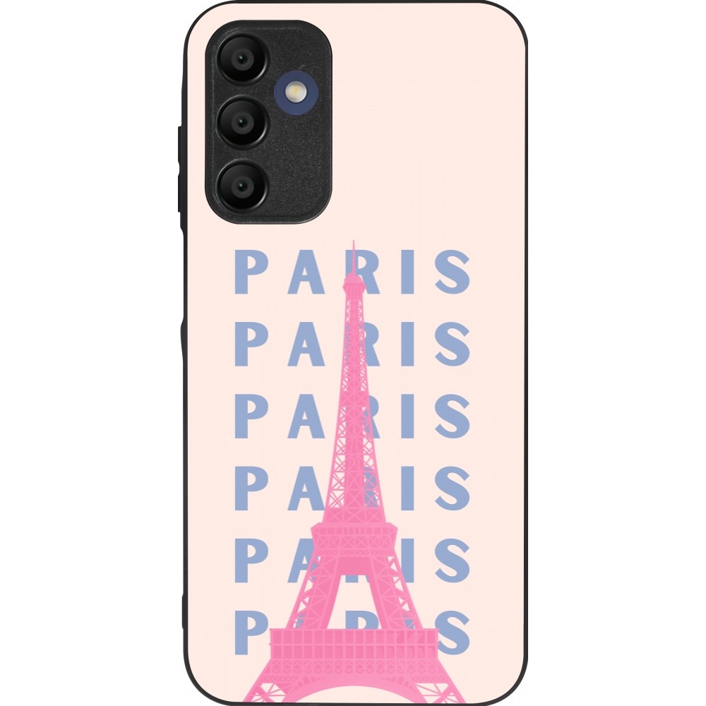 Coque Samsung Galaxy A15 - Silicone rigide noir Paris Pink Print