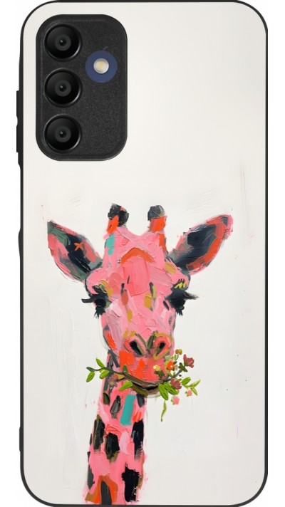 Samsung Galaxy A15 Case Hülle - Silikon schwarz Pink Girafe Paint