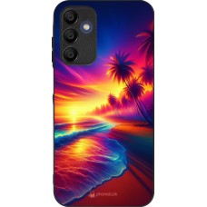 Samsung Galaxy A15 Case Hülle - Silikon schwarz Strand Sonnenuntergang auffällig