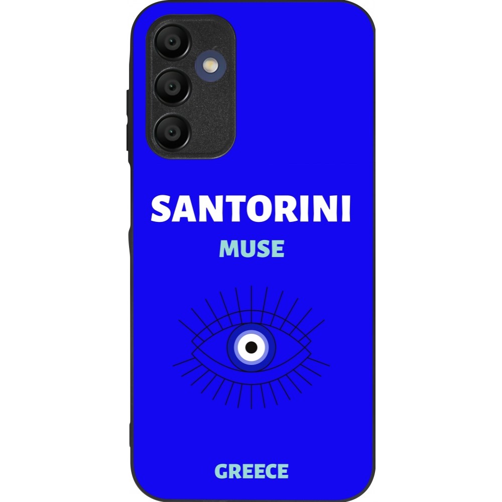 Samsung Galaxy A15 Case Hülle - Silikon schwarz Pop Summer Destination Santorini