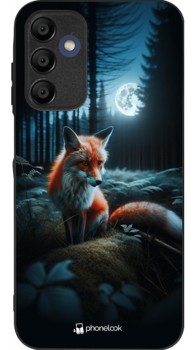 Samsung Galaxy A15 Case Hülle - Silikon schwarz Fuchs Mond Wald