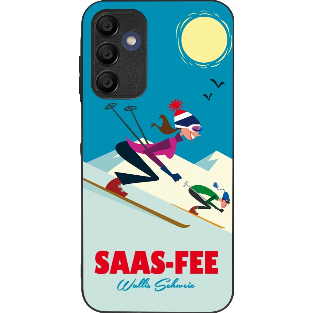 Coque Samsung Galaxy A15 - Silicone rigide noir Saas-Fee Ski Downhill