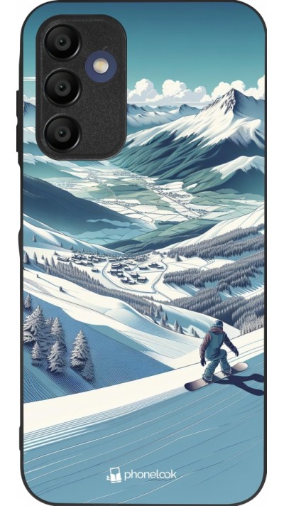 Samsung Galaxy A15 Case Hülle - Silikon schwarz Snowboarder Berg