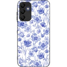 Samsung Galaxy A15 Case Hülle - Silikon schwarz Spring 23 watercolor blue flowers