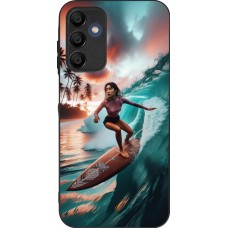 Samsung Galaxy A15 Case Hülle - Silikon schwarz Surferin aus Bali