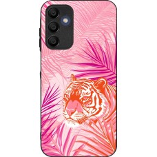 Samsung Galaxy A15 Case Hülle - Silikon schwarz Tiger Palmen rosa