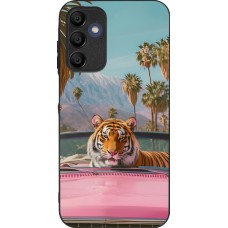 Samsung Galaxy A15 Case Hülle - Silikon schwarz Tiger Auto rosa