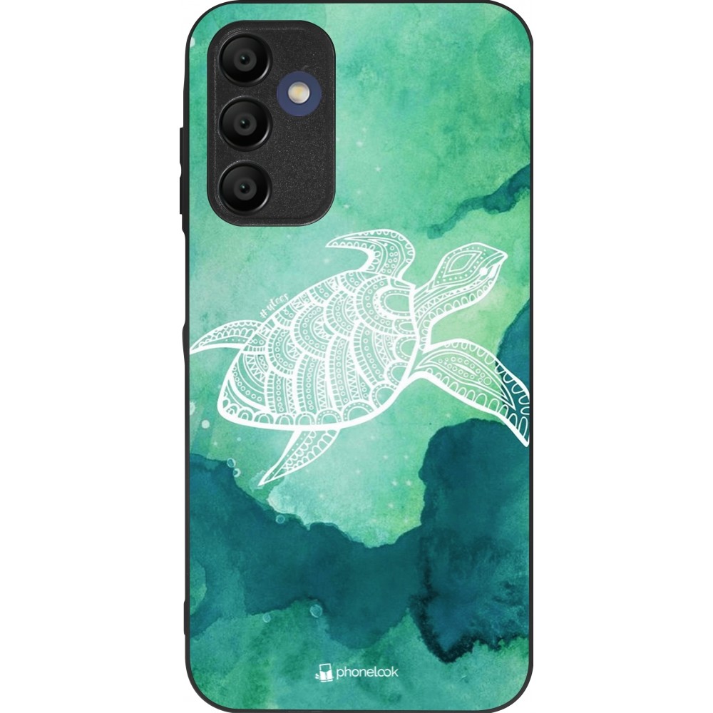 Samsung Galaxy A15 Case Hülle - Silikon schwarz Turtle Aztec Watercolor