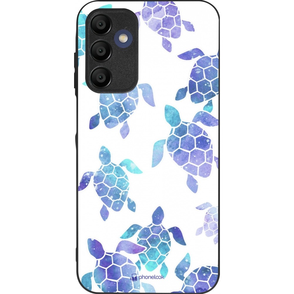 Samsung Galaxy A15 Case Hülle - Silikon schwarz Turtles pattern watercolor