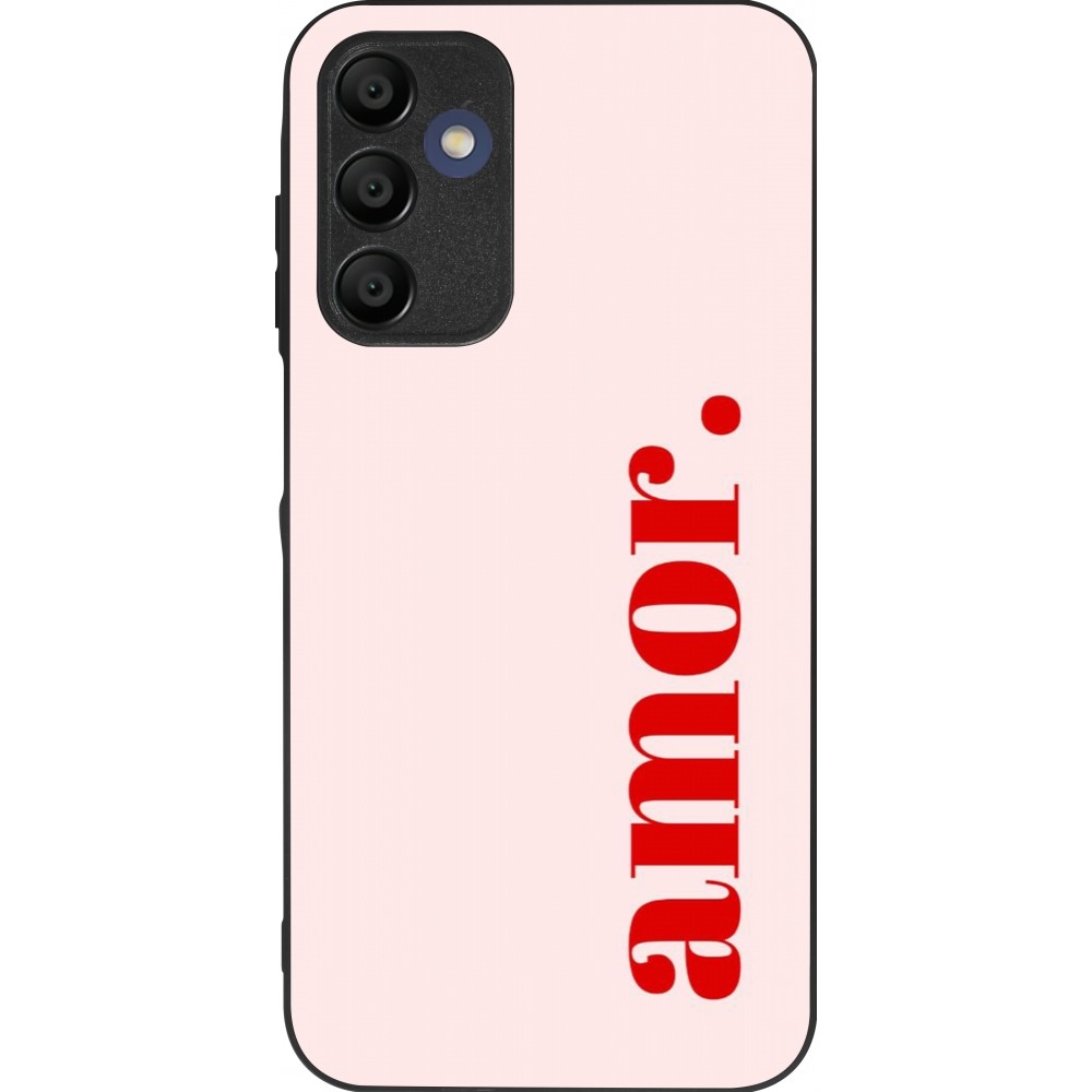 Samsung Galaxy A15 Case Hülle - Silikon schwarz Valentine 2024 amor