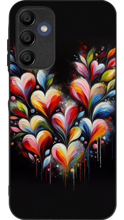 Samsung Galaxy A15 Case Hülle - Silikon schwarz Valentin 2024 Schwarzes Herz Abstrakt