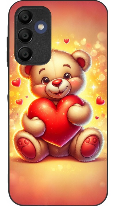 Samsung Galaxy A15 Case Hülle - Silikon schwarz Valentin 2024 Teddy Liebe