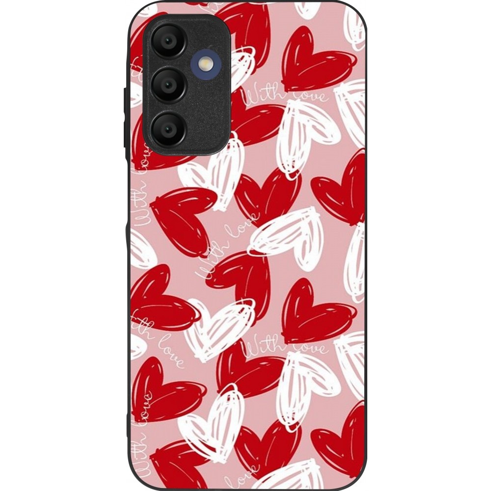 Samsung Galaxy A15 Case Hülle - Silikon schwarz Valentine 2024 with love heart