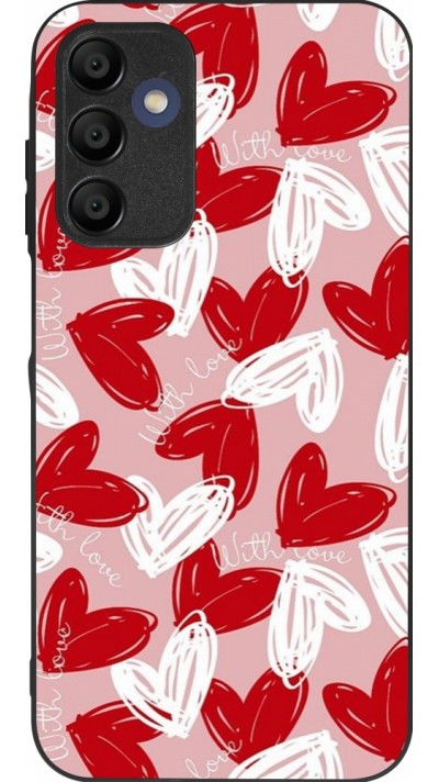 Samsung Galaxy A15 Case Hülle - Silikon schwarz Valentine 2024 with love heart