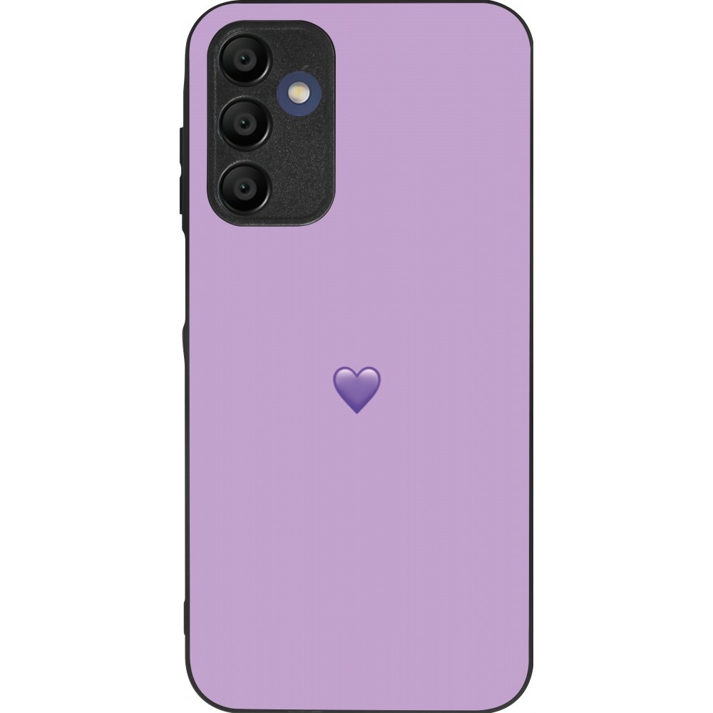 Samsung Galaxy A15 Case Hülle - Silikon schwarz Valentine 2023 purpule single heart