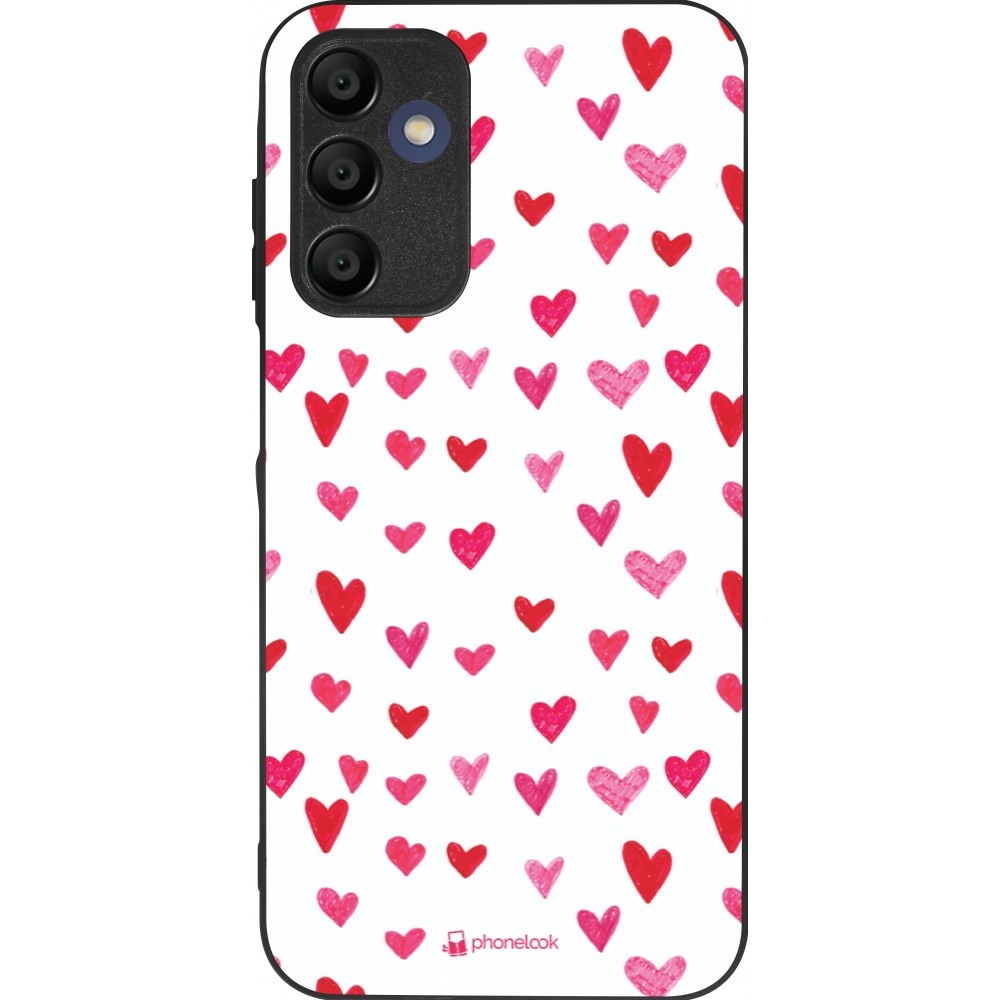 Samsung Galaxy A15 Case Hülle - Silikon schwarz Valentine 2022 Many pink hearts