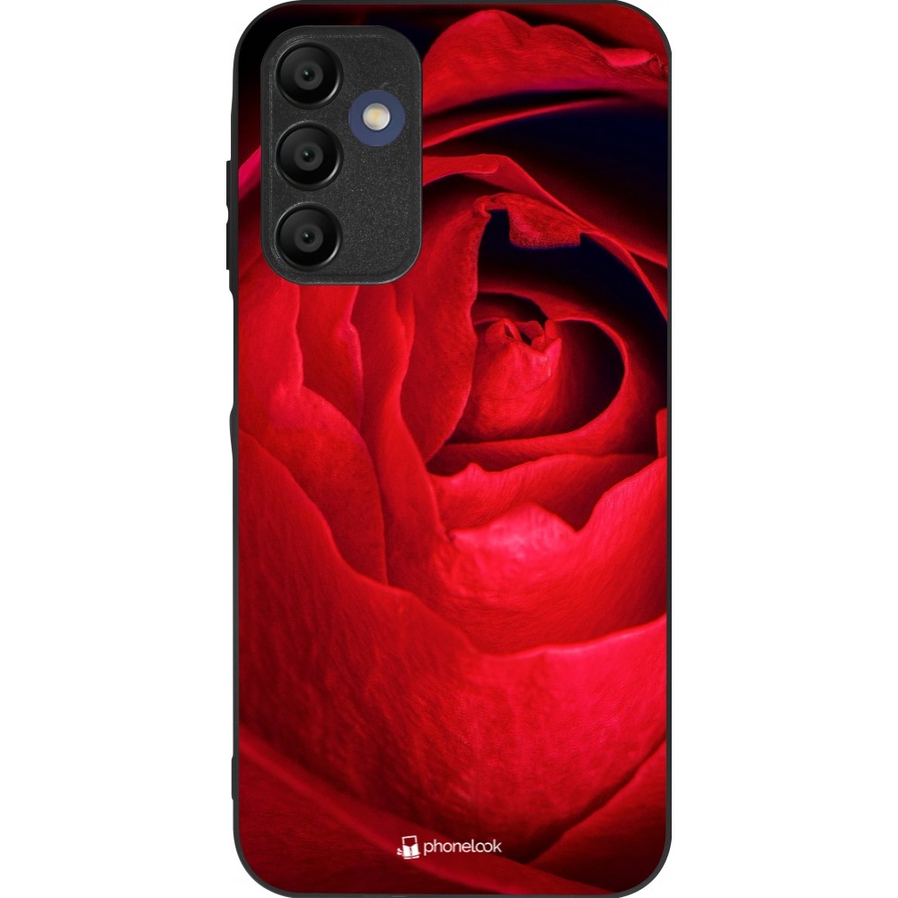 Samsung Galaxy A15 Case Hülle - Silikon schwarz Valentine 2022 Rose