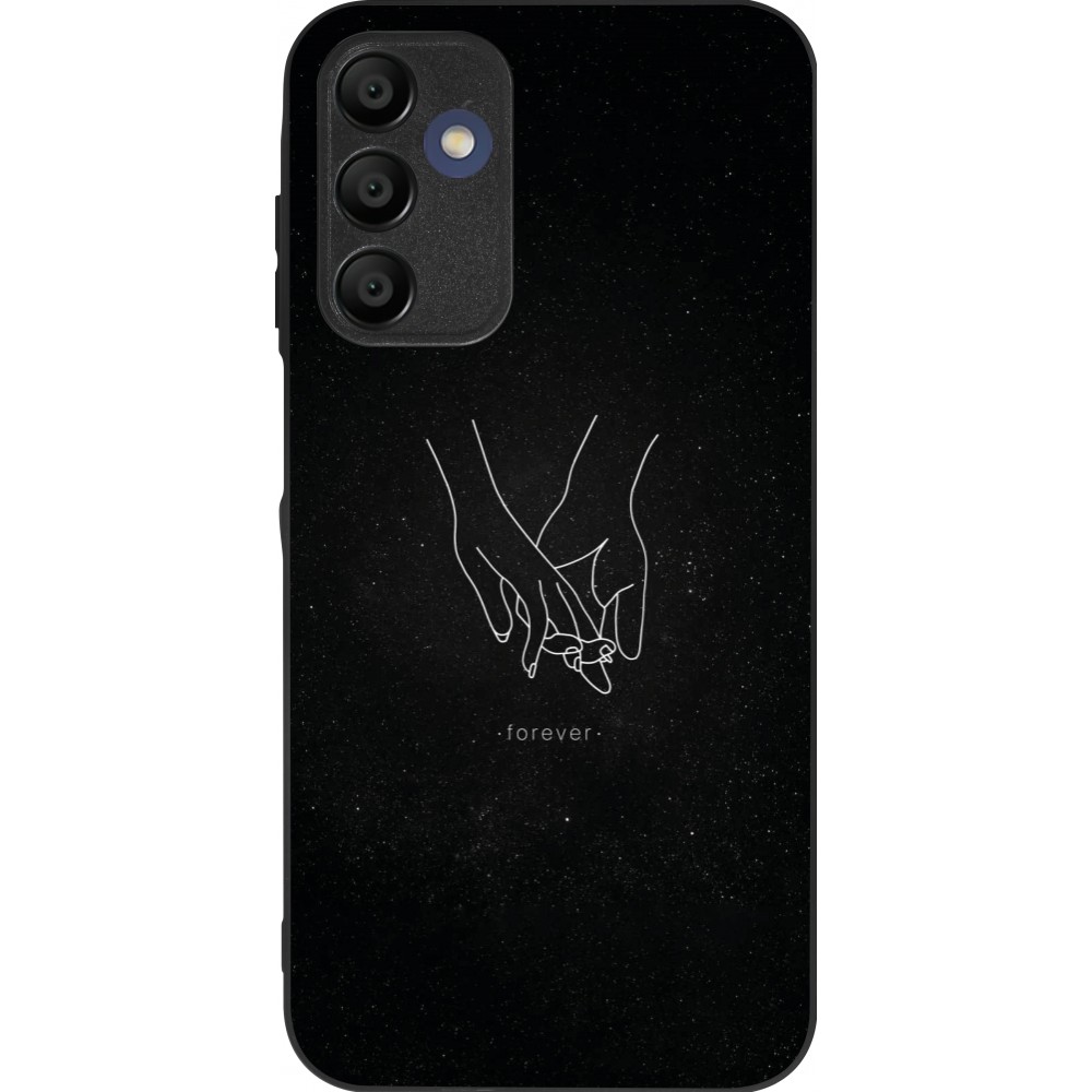 Samsung Galaxy A15 Case Hülle - Silikon schwarz Valentine 2023 hands forever