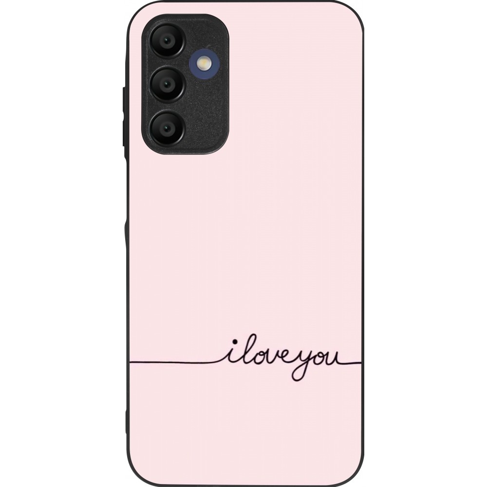 Samsung Galaxy A15 Case Hülle - Silikon schwarz Valentine 2023 i love you writing