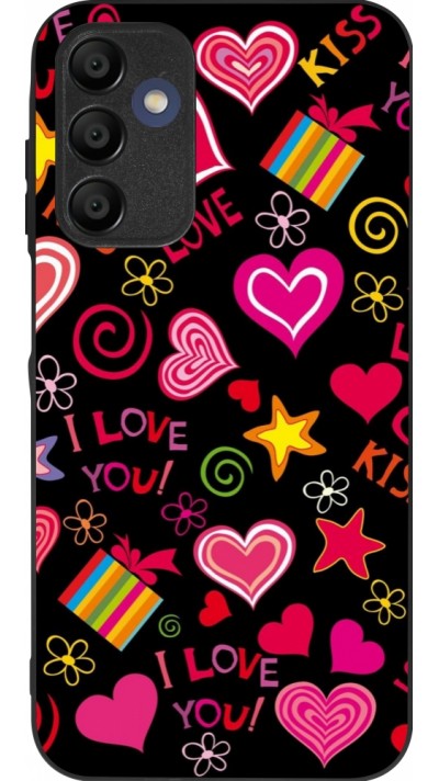 Samsung Galaxy A15 Case Hülle - Silikon schwarz Valentine 2023 love symbols