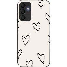 Samsung Galaxy A15 Case Hülle - Silikon schwarz Valentine 2023 minimalist hearts