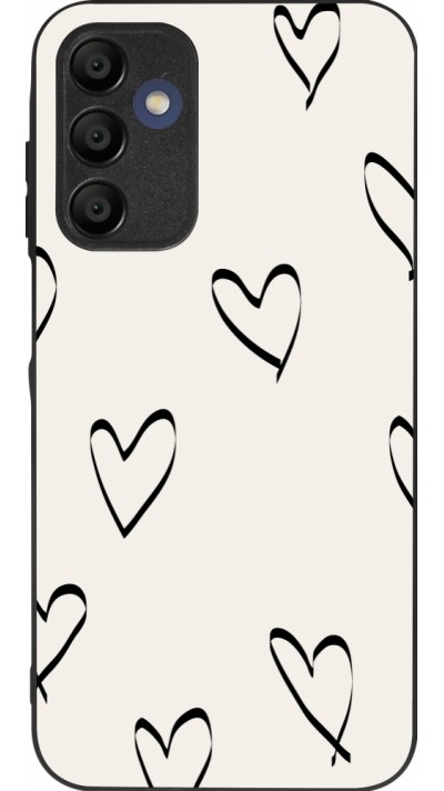 Samsung Galaxy A15 Case Hülle - Silikon schwarz Valentine 2023 minimalist hearts