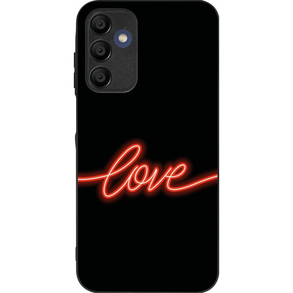 Samsung Galaxy A15 Case Hülle - Silikon schwarz Valentine 2023 neon love