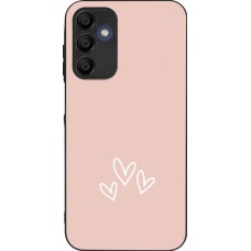 Samsung Galaxy A15 Case Hülle - Silikon schwarz Valentine 2023 three minimalist hearts