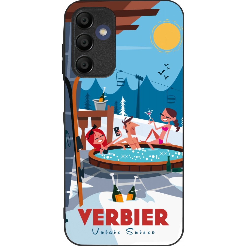 Samsung Galaxy A15 Case Hülle - Silikon schwarz Verbier Mountain Jacuzzi