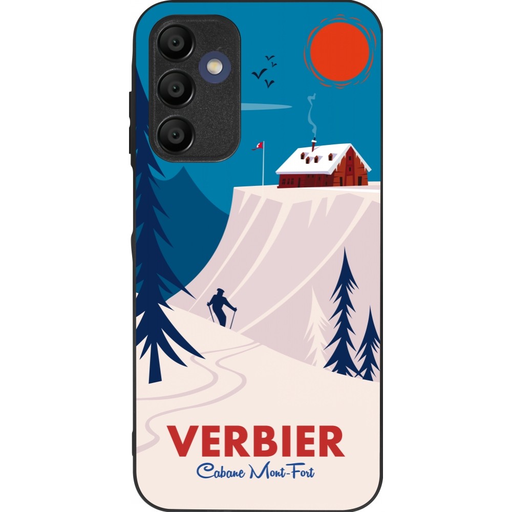 Samsung Galaxy A15 Case Hülle - Silikon schwarz Verbier Cabane Mont-Fort