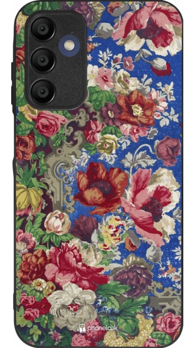 Samsung Galaxy A15 Case Hülle - Silikon schwarz Vintage Art Flowers