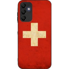 Samsung Galaxy A15 Case Hülle - Silikon schwarz Vintage Flag SWISS