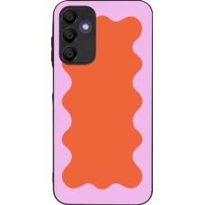 Samsung Galaxy A15 Case Hülle - Silikon schwarz Wavy Rectangle Orange Pink