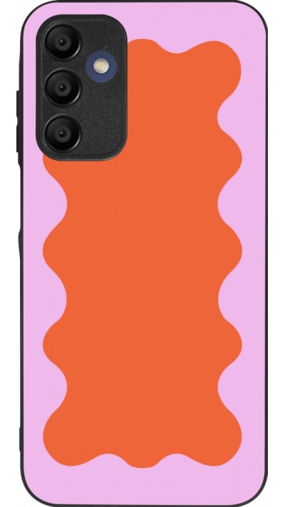 Samsung Galaxy A15 Case Hülle - Silikon schwarz Wavy Rectangle Orange Pink