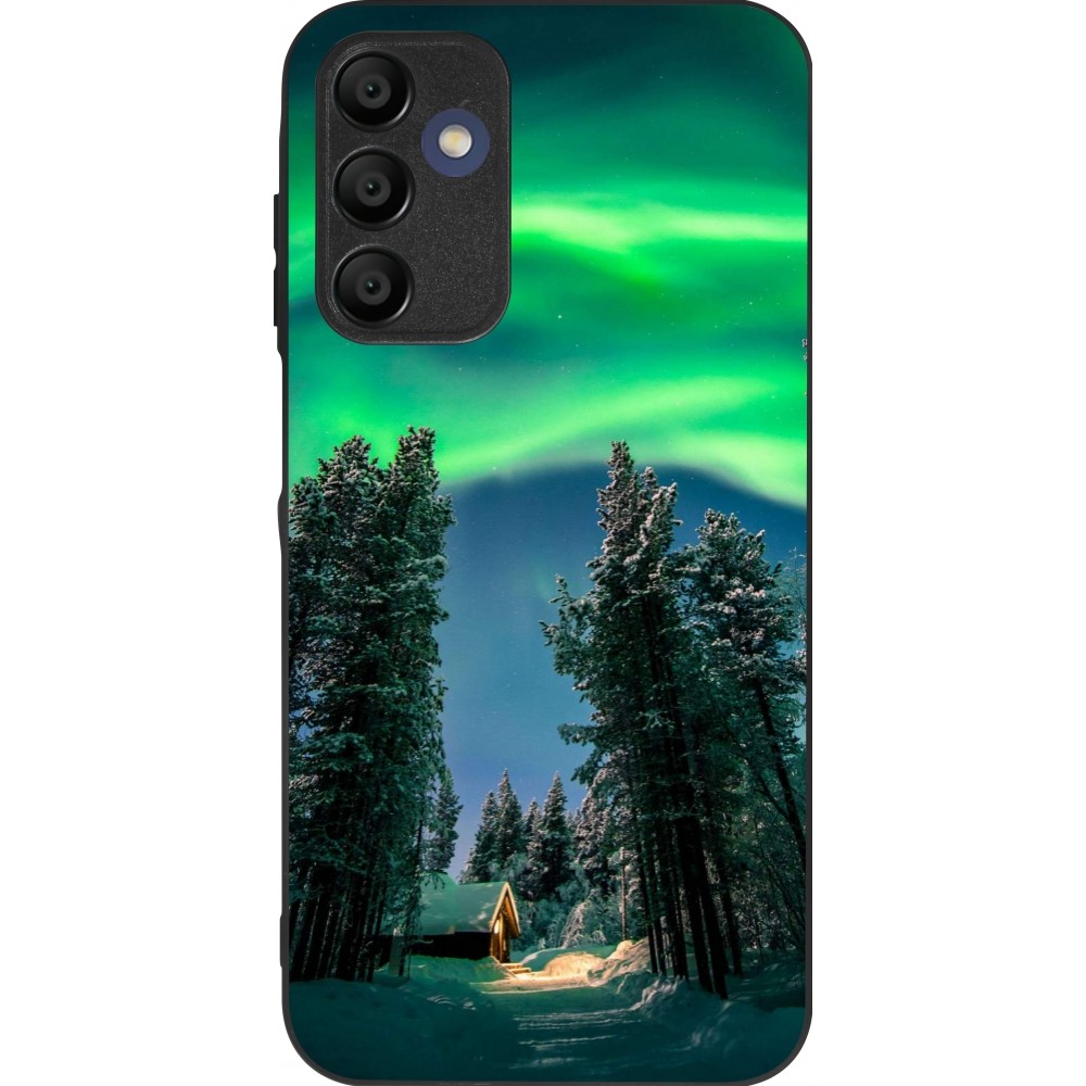 Samsung Galaxy A15 Case Hülle - Silikon schwarz Winter 22 Northern Lights