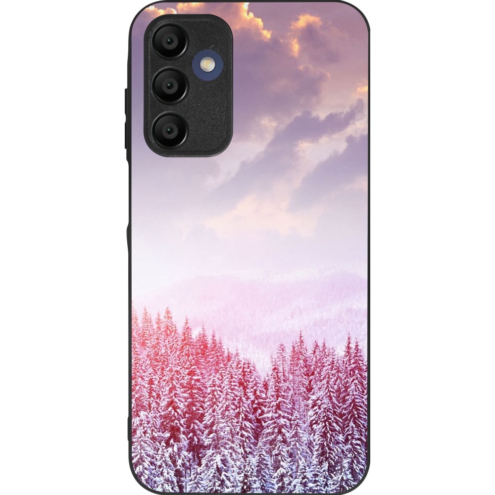 Samsung Galaxy A15 Case Hülle - Silikon schwarz Winter 22 Pink Forest