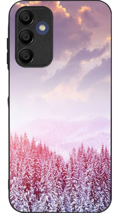 Samsung Galaxy A15 Case Hülle - Silikon schwarz Winter 22 Pink Forest