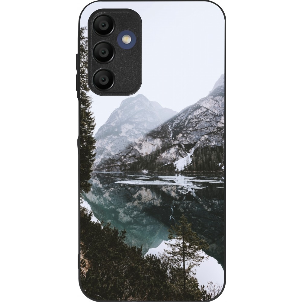 Samsung Galaxy A15 Case Hülle - Silikon schwarz Winter 22 snowy mountain and lake