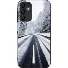 Samsung Galaxy A15 Case Hülle - Silikon schwarz Winter 22 Snowy Road