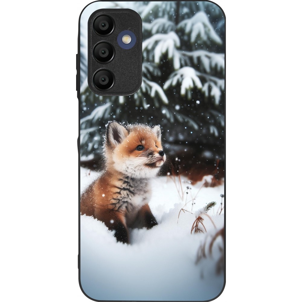 Samsung Galaxy A15 Case Hülle - Silikon schwarz Weihnachten 2023 Fuechslein Tanne