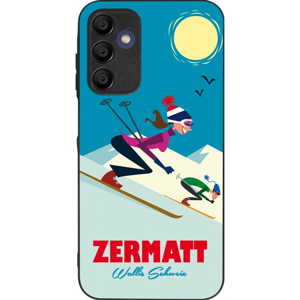 Samsung Galaxy A15 Case Hülle - Silikon schwarz Zermatt Ski Downhill